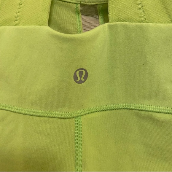 Lululemon lime green exercise tank w/ shelf bra - Picture 3 of 3